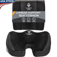 Ergonomic Memory Foam Office Chair Cushion Set Lumbar Support Pain Relief New