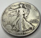1943-P Walking Liberty Half Dollar, Fine Condition, 90% Silver T22