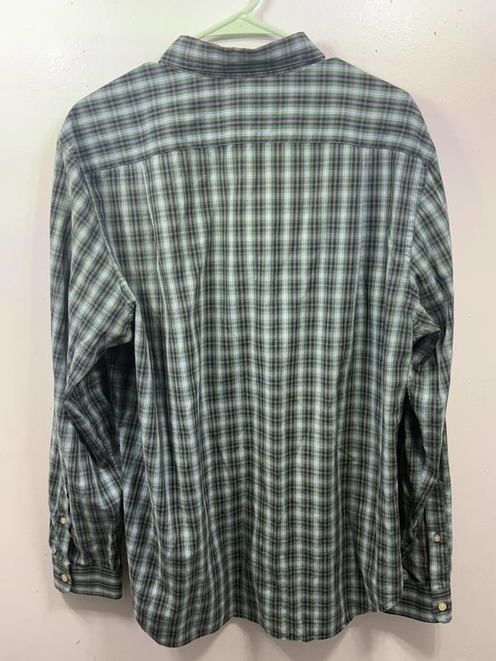 Vineyard Vines Collegiate Shirt Green Plaid Cotton Button Up Men's SZ L - Image 4 of 4
