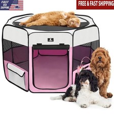Portable Dog Playpen Foldable Pet Tent Indoor Outdoor Exercise Crate Travel New