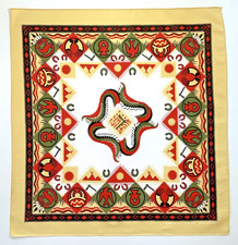 Vintage Bandana Southwest Native American Made in USA Handkerchief 22.5 x 21.5