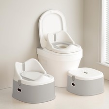 3-in-1 Toddler Potty Training Toilet for Boys and Girls with Soft Gray