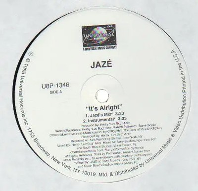 Jazé Its Alright Vinyl Single 12inch Universal