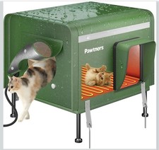 Large Heated Outdoor Cat House 19''   Insulated Weatherproof Shelter for Winter