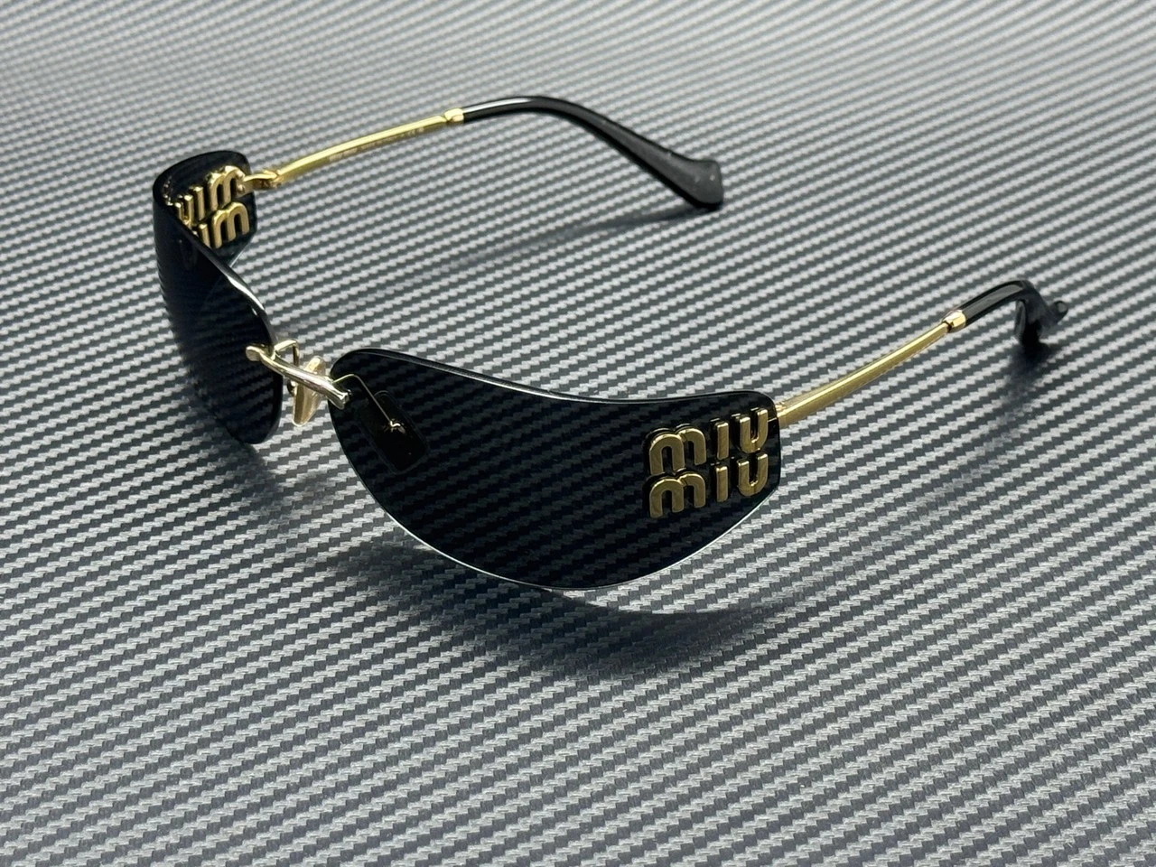 Miu Miu — MIU MIU MU A51S 5AK5S0 Gold Grey Women's 75 mm Sunglasses