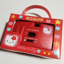 Mini cámara de 2 vías Sanrio Hello Kitty 1996 color rojo con caja Ratro rara Japón