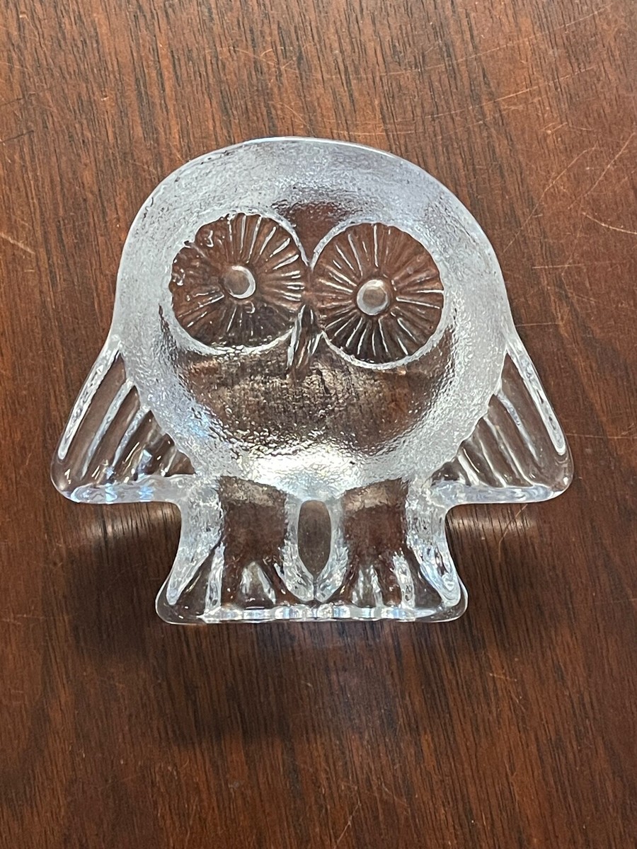 LISA LARSON Glass OWL PAPERWEIGHT Animals In Freedom Royal Krona