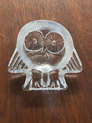 LISA LARSON Glass OWL PAPERWEIGHT Animals In Freedom Royal Krona