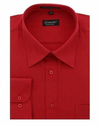 Men's Red Convertible French Cuff Dress 