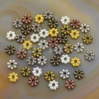 Silver Gold Daisy Flower Snowflake Shaped Spacer Beads Jewelry Making DIY