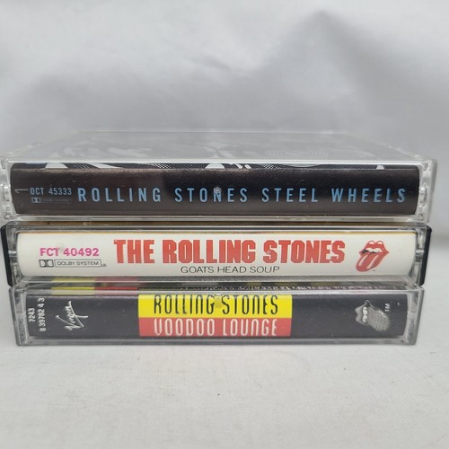THE ROLLING STONES 3 Cassette Lot Steel Wheels Goats Head Soup Voodoo Lounge - Picture 3 of 3
