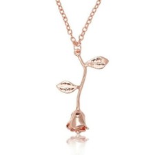 Romantic Rose Pendant Necklace - Rose Gold Plated