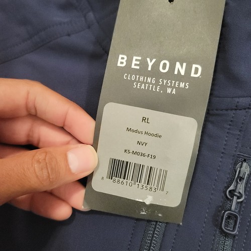 Beyond Clothing Modus K5 Jacket Mens L Hoodie Full Zip Navy Blue - Picture 5 of 13