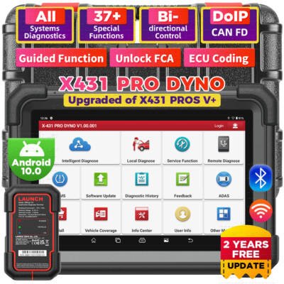 2026 LAUNCH X431 PRO DYNO PROS V+ 5.0 OBD2 Diagnosegerät Scanner ECU Codierung