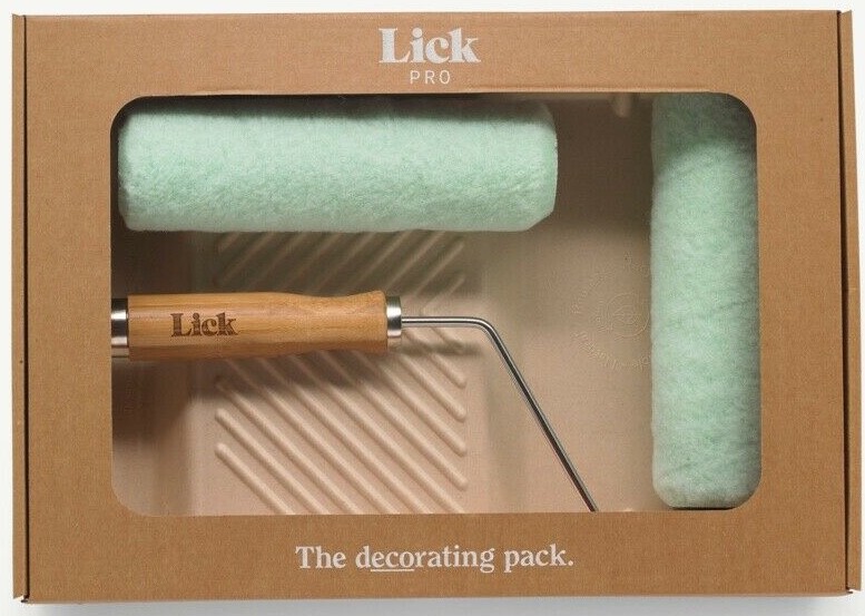 Lick Pro Eco Bamboo 9"" Roller Frame Pulp Tray Microfibre Roller Sleeve Paint Set