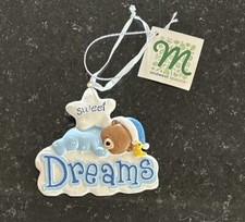 NWT Baby Bear Sweet Dreams Blue Ornament Baby Announcement/Shower/ Gender Reveal