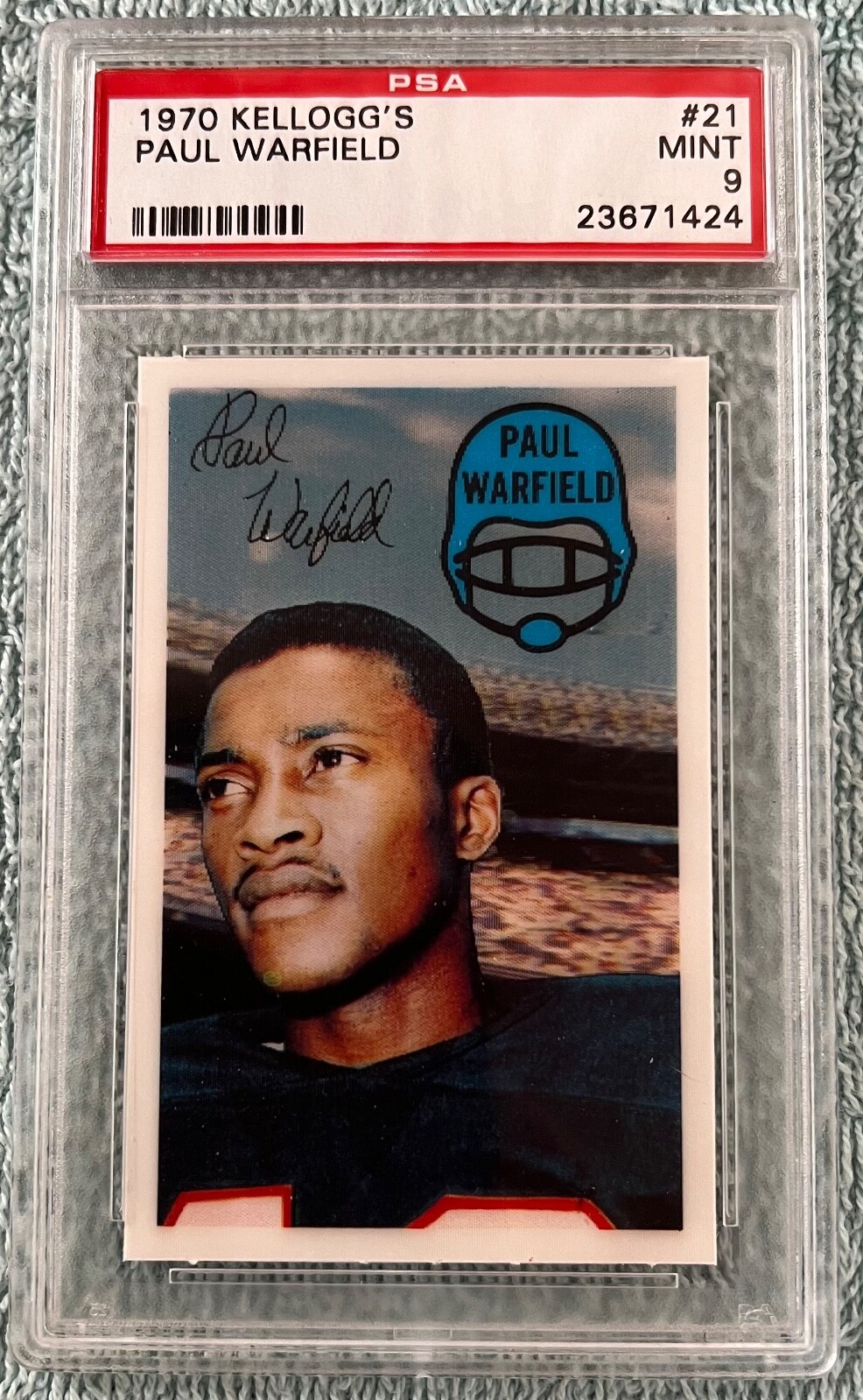 1970 Kellogg's Paul Warfield #21 *** PSA-9 (Mint) *** "Centered!" "Sharp Card!"