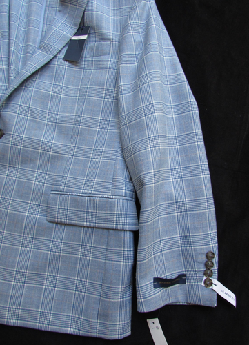 Stafford Men's Classic Fit Suit Jacket Blue Plaid Blazer Wool Blend Sz 44 SHORT - Picture 4 of 22