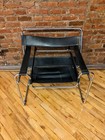 Set of 4 Mid Century Modern Wassily Black Leather Chairs - Needs Care — photo 2