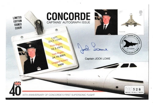 1/10/2010 UK GB Cover - CONCORDE Captains' Autograph Issue - Captain Jock Lowe