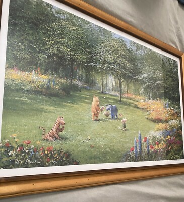 Disney Gallery Peter Ellenshaw 26x16 Pooh's Garden Framed Print