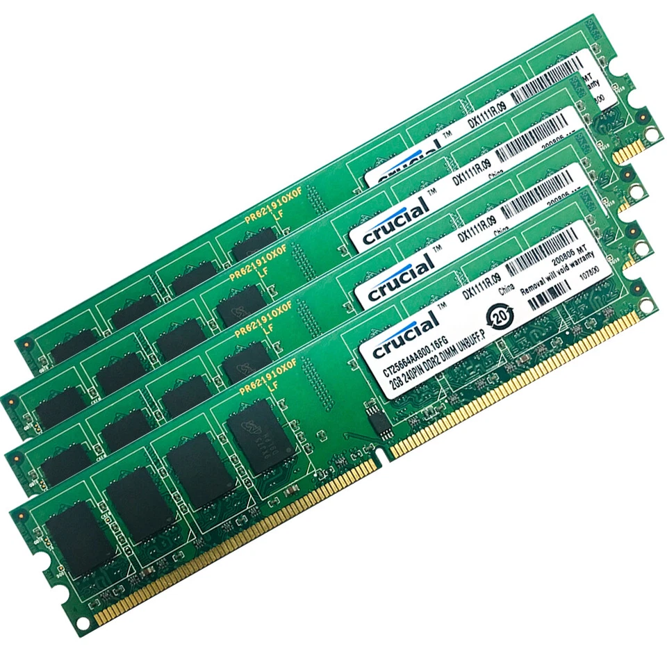 Crucial 20GB 16GB 8GB 4GB 2GB DDR2 800MHz PC2-6400U intel Desktop Memory LOT WU - Image 4 of 4