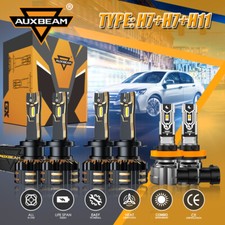 Auxbeam H7h7h11 Led Headlight Highlowfog Bulbs Combo 25000lm 6500k Bright 6x