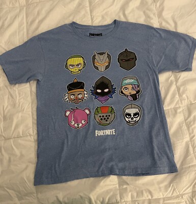 Boys Fortnite Headshots short sleeve shirt size 2X - 18 heathered blue