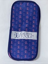 Calista Tools Insulated Heat Proof Curling Brush Flat Iron Case Bag -Blue  Pink