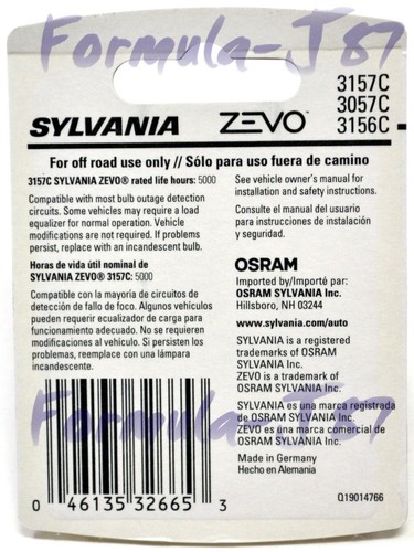 Sylvania ZEVO LED Light 3157C White 6000K Two Bulb Back Up Reverse Replace Fit - Picture 3 of 12