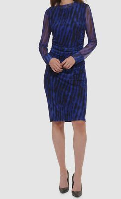 chinese dress ladies Mesh Inset Long Sleeve Midi Dress