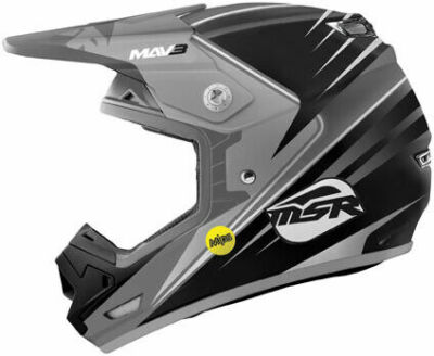 MSR MAV 3 Block Silver Black Helmet X-Large Size XL w/ MIPS ATV Offroad Dirtbike