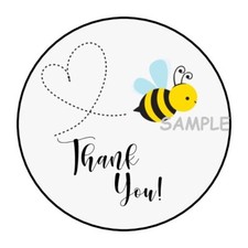 30 THANK YOU BUMBLE BEE ENVELOPE SEALS LABELS STICKERS 1.5" ROUND GIFTS FAVORS
