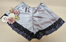 Light Purple Satin French Knickers Deep Lace Underwear Sissy Size 18/20 (B20R13)