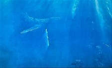 Richard Kohen, "Tranquility" low Limited-Edition Lithograph 9/500 COA, Whales