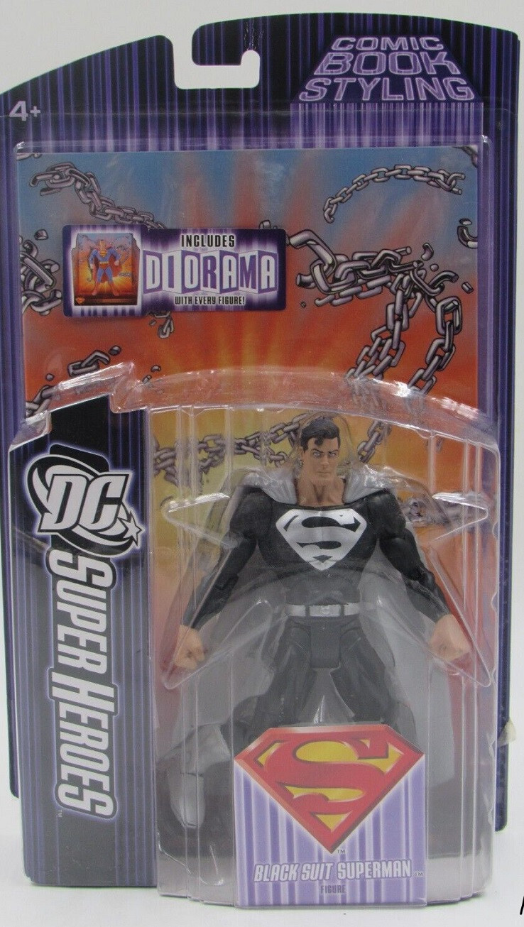 DC Superheroes S3 Select Sculpt Superman Black Silver Suit Mattel Action Figure