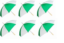 6PK 48" Auto Open Green / White Umbrella