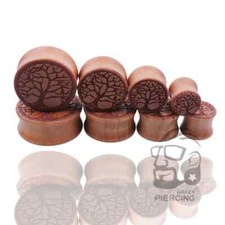 1 Par Madera Árbol de la Vida Moda Oreja Sillín Plug Pendiente Túneles Piercing Corporal