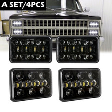 4pcs 4x6" LED Headlights HI-LO Beam Lamp for Chevy Pickup 1981-87 C10 K10 Blazer