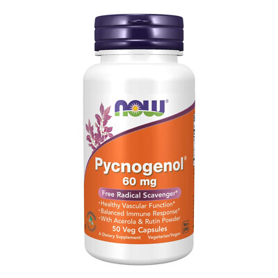 NOW FOODS Pycnogenol 60 mg 50 Veg Capsules