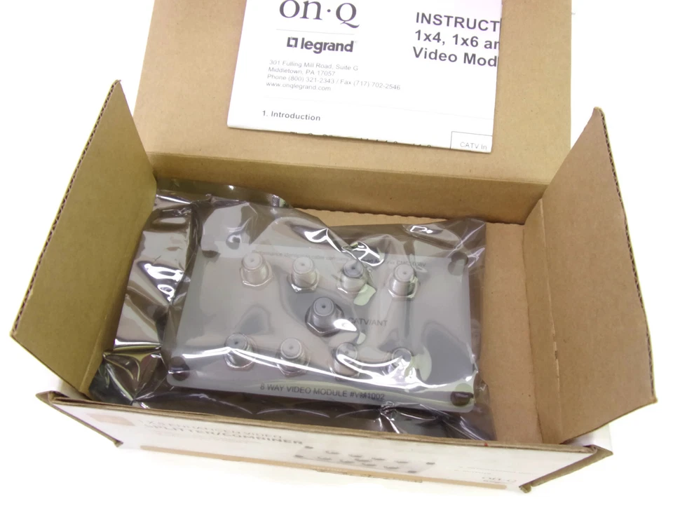 On-Q Legrand 1 x 8 Enhanced Video Splitter / Combiner VM1002 ~ NEW IN BOX ~ - Image 2 of 4