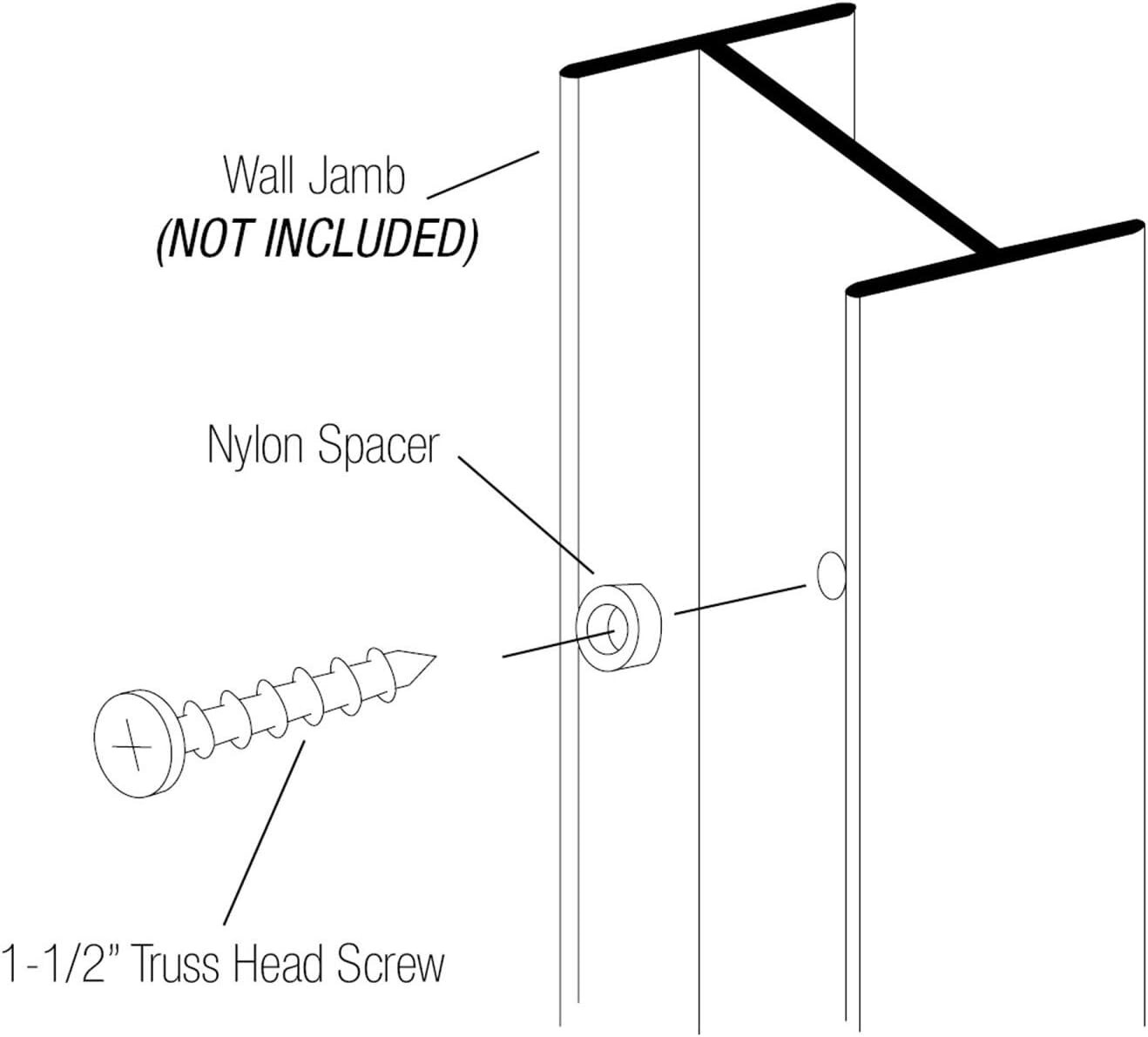 Basco ECPPDLX51BN Framed Sliding Shower Door Parts Brushed Nickel Modern Kit Set