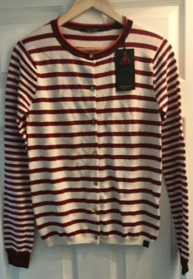 Scotch & Soda Streifen Glitzer Cardigan Kombi XS Brandneu mit Etikett UVP 100£!