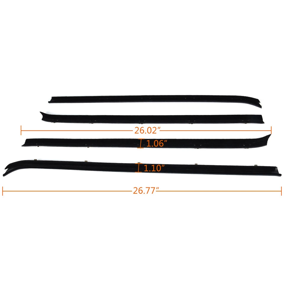 Outer Front&Rear Window Sweep Weatherstrip Seal Set Fit For Chevy GMC Pickup Foto 2 de 4