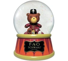 F A O Schwarz Stone Resin / Glass Bear Waterball / Snowglobe 100mm