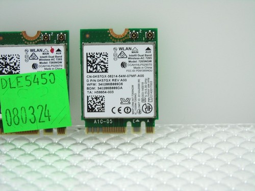 Lot of 3 - Dell Latitude E5450 Laptop WiFi Wireless Card 7265NGW - K57GX, 0K57GX - Picture 2 of 3