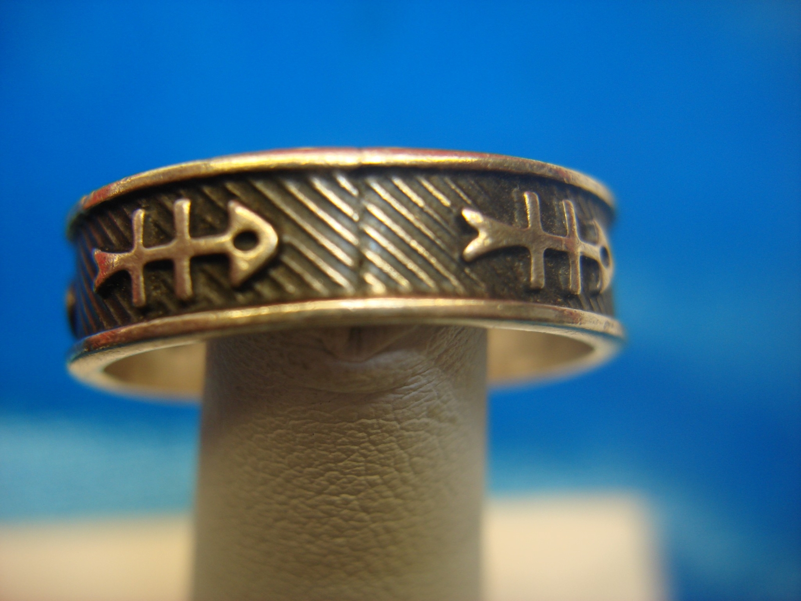 FISH SKELETON SOLID STERLING SILVER BAND RING - N… - image 5