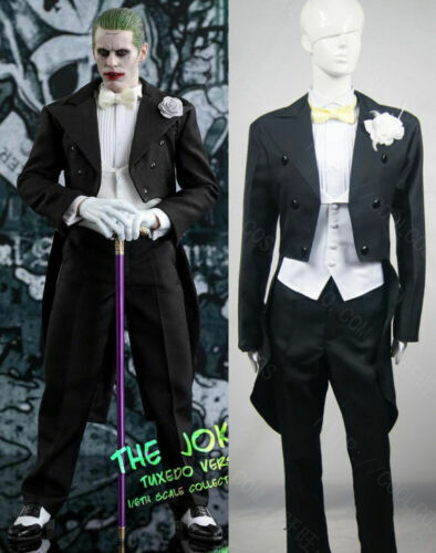 Suicide Squad Task Force X Joker Black Tuxedo Suit Cosplay Costume - Afbeelding 1 van 7