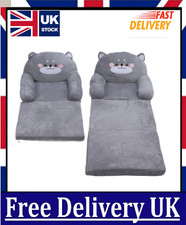 Kids Sofa, Convertible 2-in-1 Flip Open Toddler Couch Sleeper Bed Lounger Chair