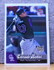 BASEBALL CARD COOL PICTURE FLEER ROOKIE COLORADO ROCKIES TROY TULOWITZKI. rookie card picture